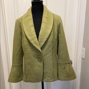 Lucien Daunois Vintage Olive Green Women's Jacket Size 40
